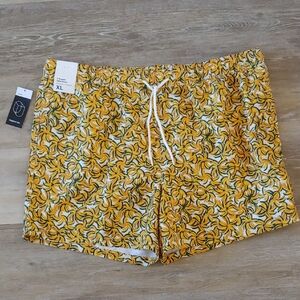 NWT Original Use Men's Yellow Banana Swim Trunks UPF50+ Size XL